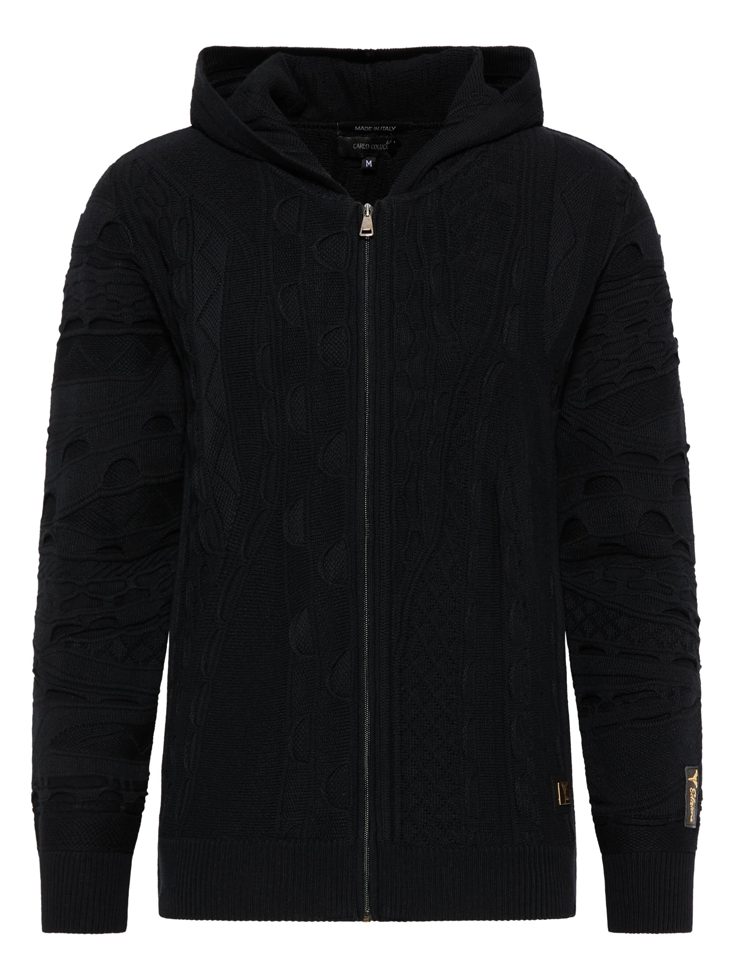Unifarbene EDIZIONE Strickjacke mit Kapuze