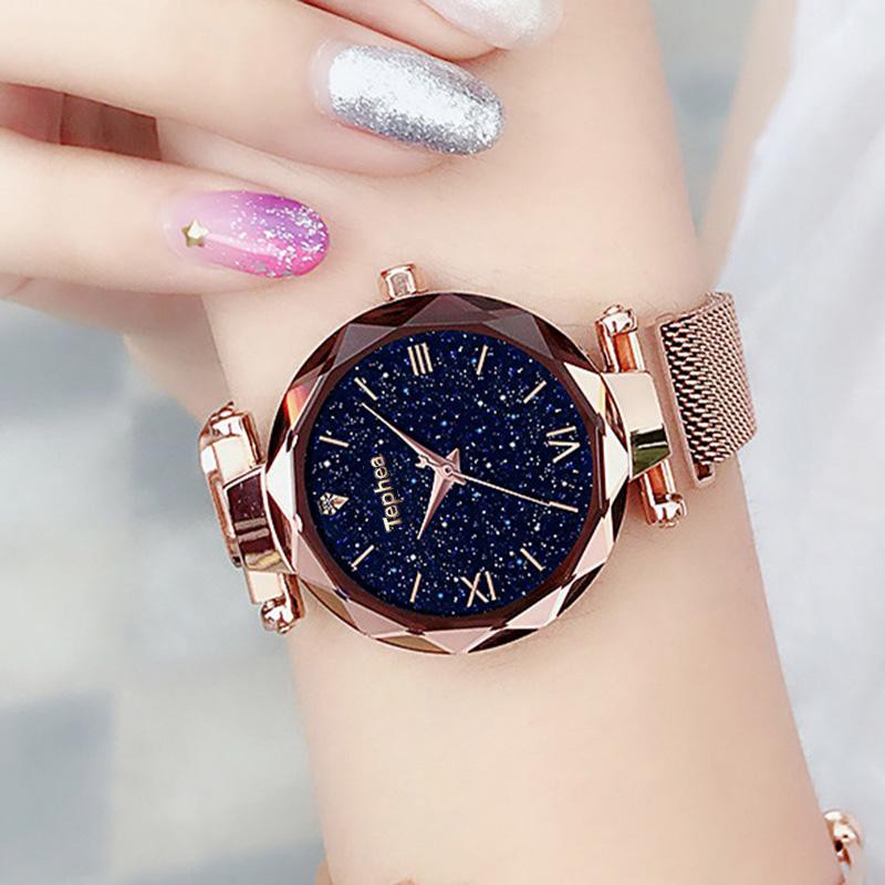 Wristwatches Uhren Frauen Luxus Magnetische Starry Sky Frau Uhr Quarz Armbanduhr Mode Damen Relogio Feminino