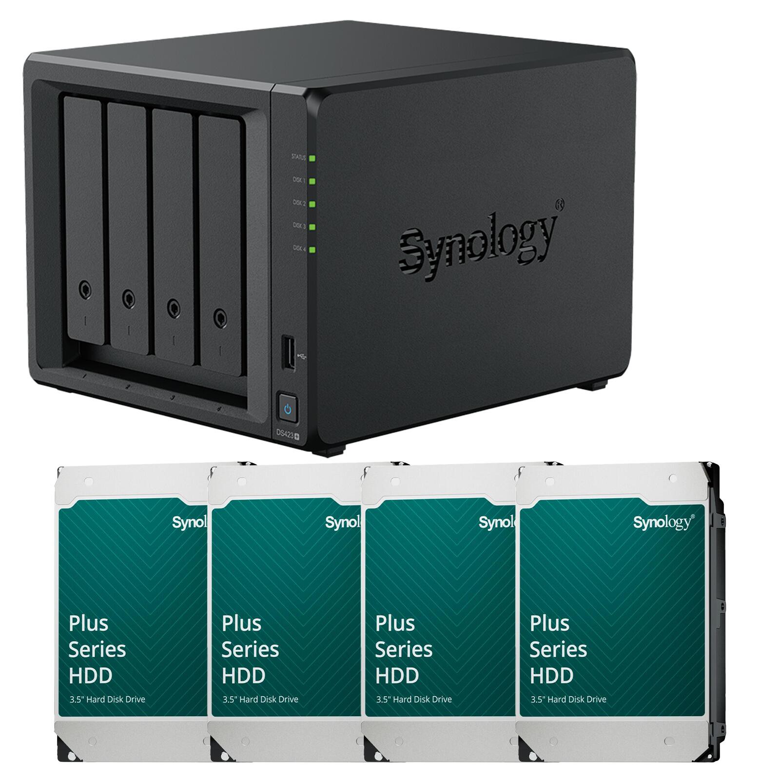 Synology DiskStation DS423+ 4 Einschübe NAS-Server Leergehäuse + 4x Synology Plus 3.5