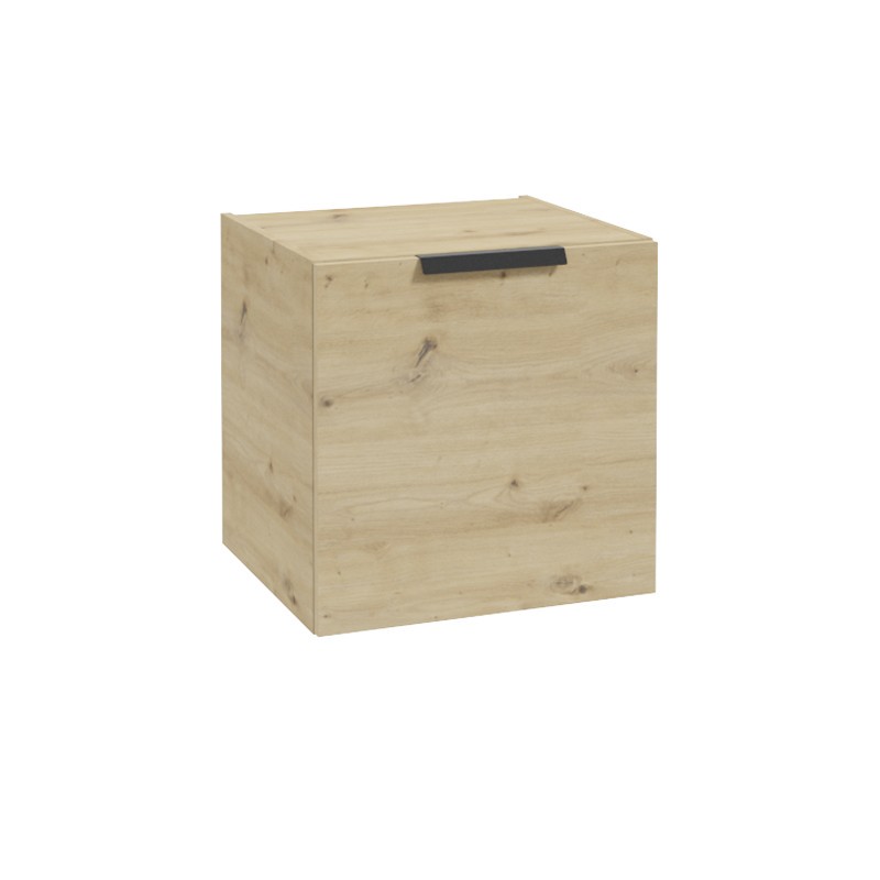 Neuesbad Serie 40 Seitenschrank mit Wäschekorb, B:500,H:500,T:450mm, Korpus/Front: Artisan Eiche Hol NB1DF001-B-050131