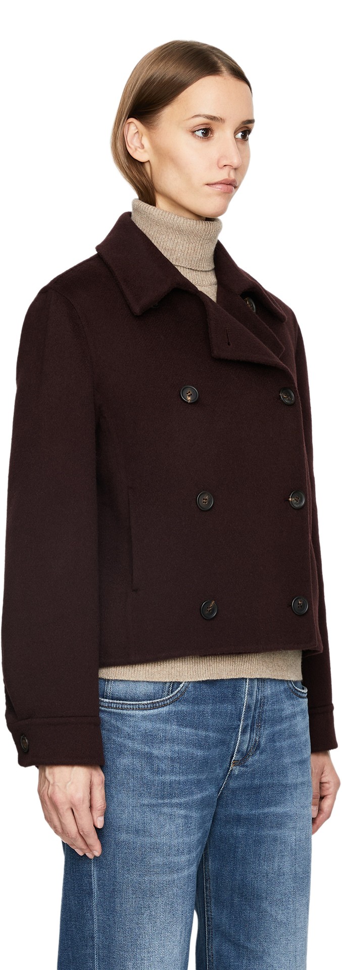Cabanjacke aus Cashmere Bordeaux
