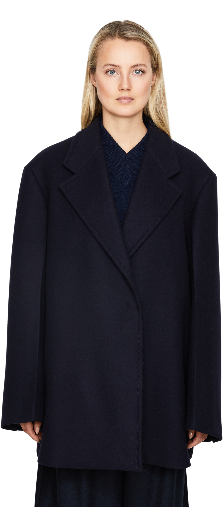 Cabanjacke aus Wolle Marineblau