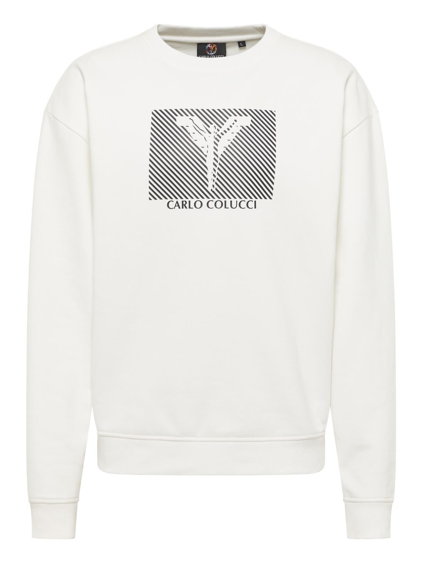 Carlo Colucci Oversize Sweatshirt - Basic Line - Weiß M
