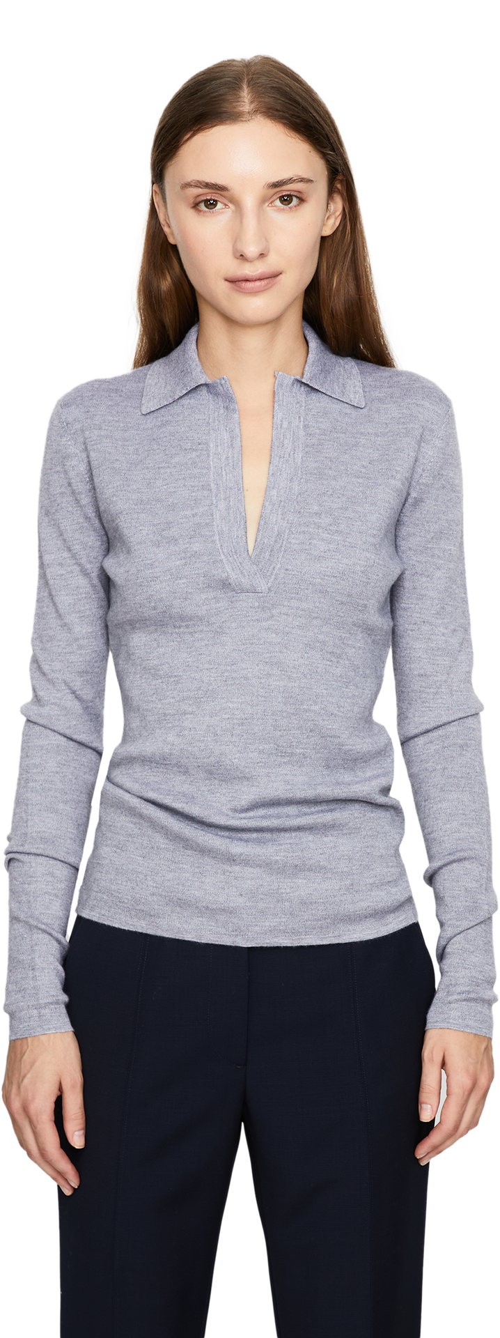 Cashmere-Poloshirt 'Samira' Grau