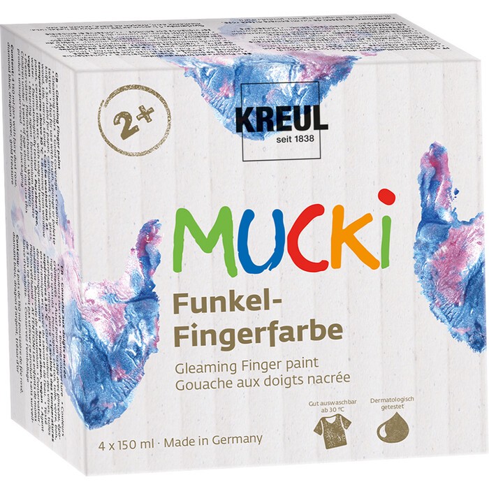 KREUL Mucki Funkel-Fingerfarbe, 4er Set