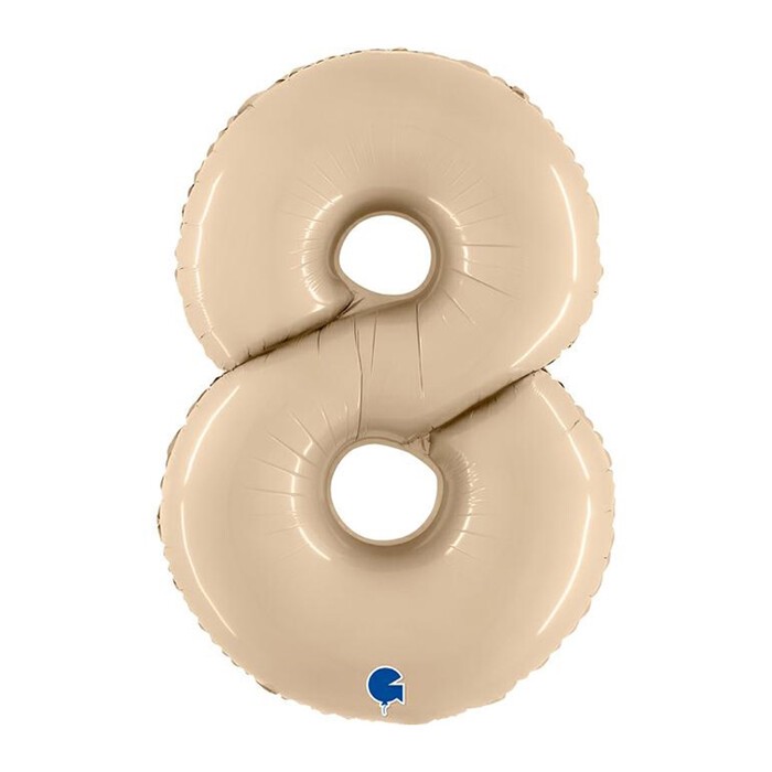 GRABO Heliumballon Satin Cream Zahl 8 beige