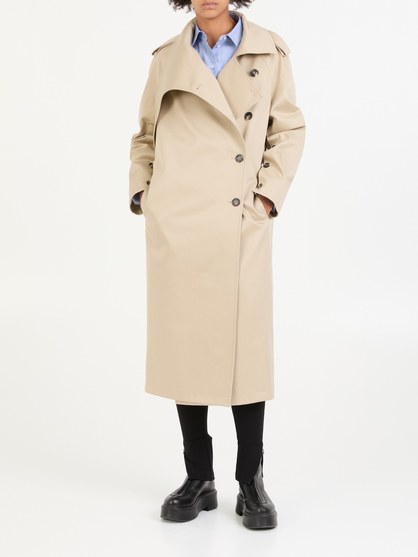 Trenchcoat 'Oblique' in Crème