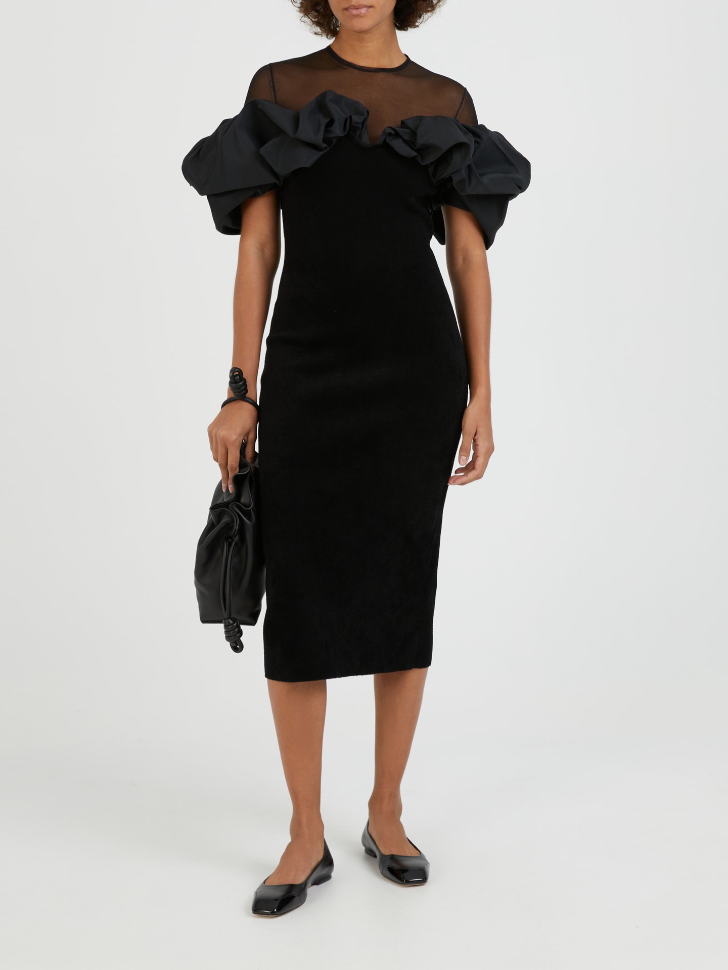 Abendkleid mit Rüschen Schwarz