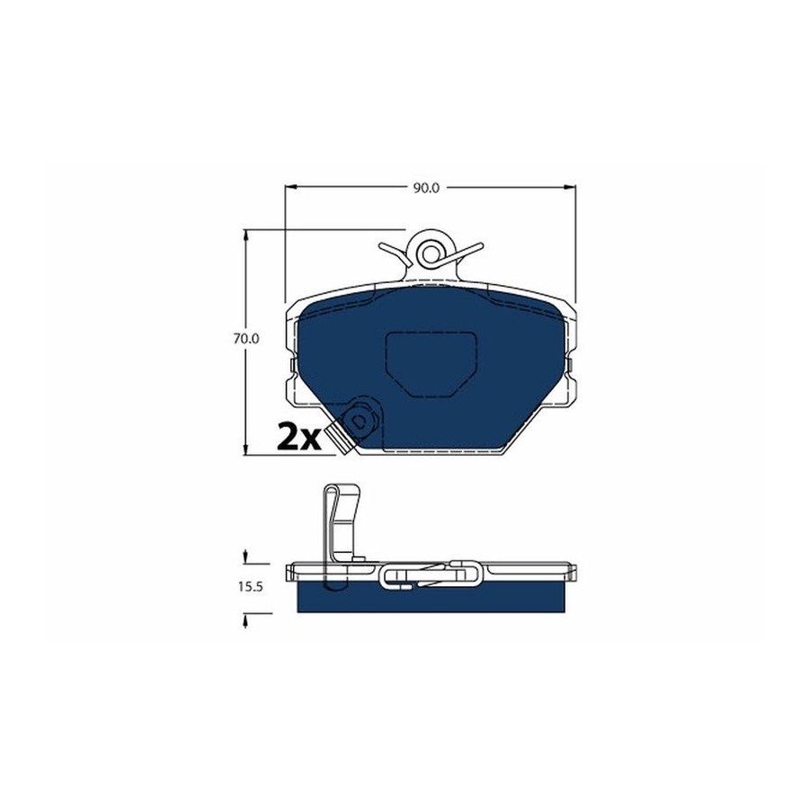 Kit de plaquettes de frein, frein à disque ELECTRIC BLUE GDB1365BTE TRW
