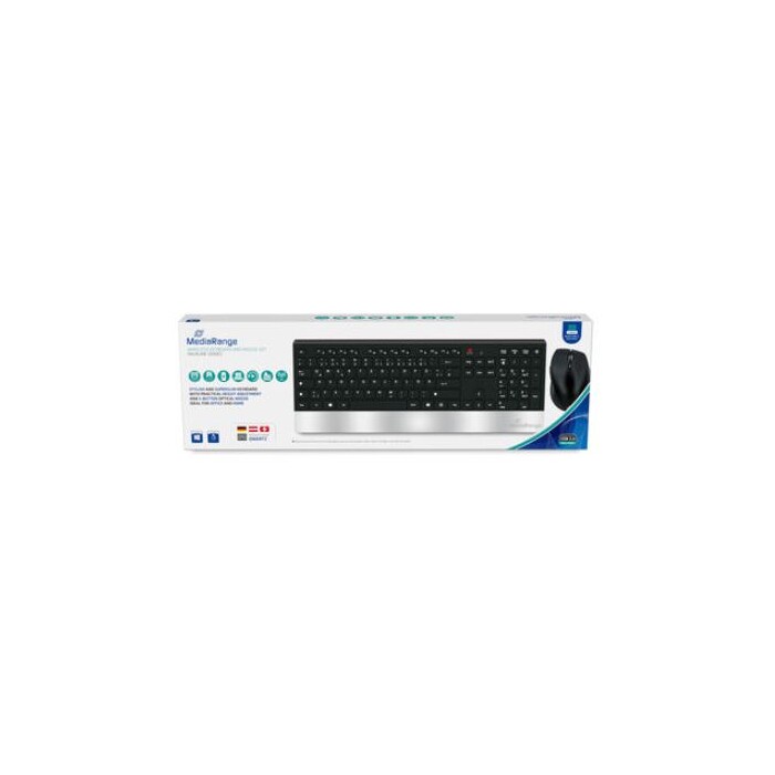 MEDIA RANGE Wireless Tastatur mit Maus schwarz