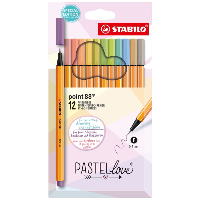 STABILO Fineliner point 88 Pastellove 12er Etui