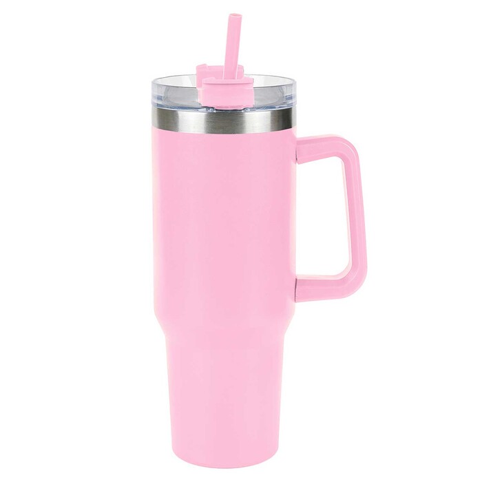 Travel Mug doppelwandig aus Edelstahl 1,2 l pink