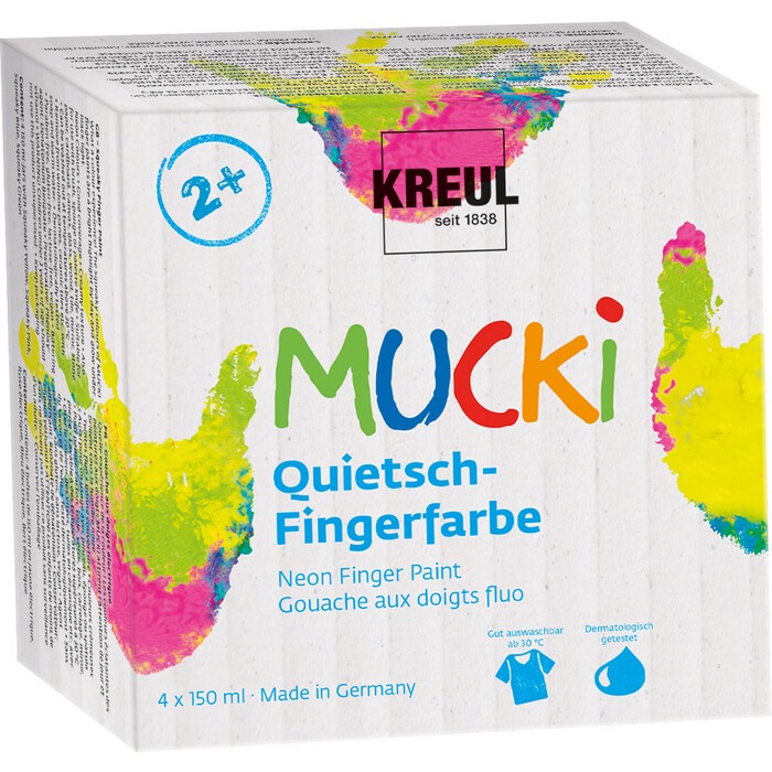 KREUL MUCKI Quietsch-Fingerfarben-Set 4 x 150 ml