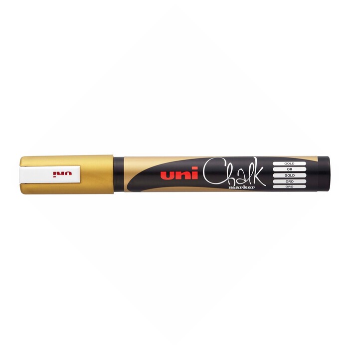 UNI-BALL Fenster- und Kreidemarker PWE-5M Rundspitze 1,8 - 2,5 mm gold