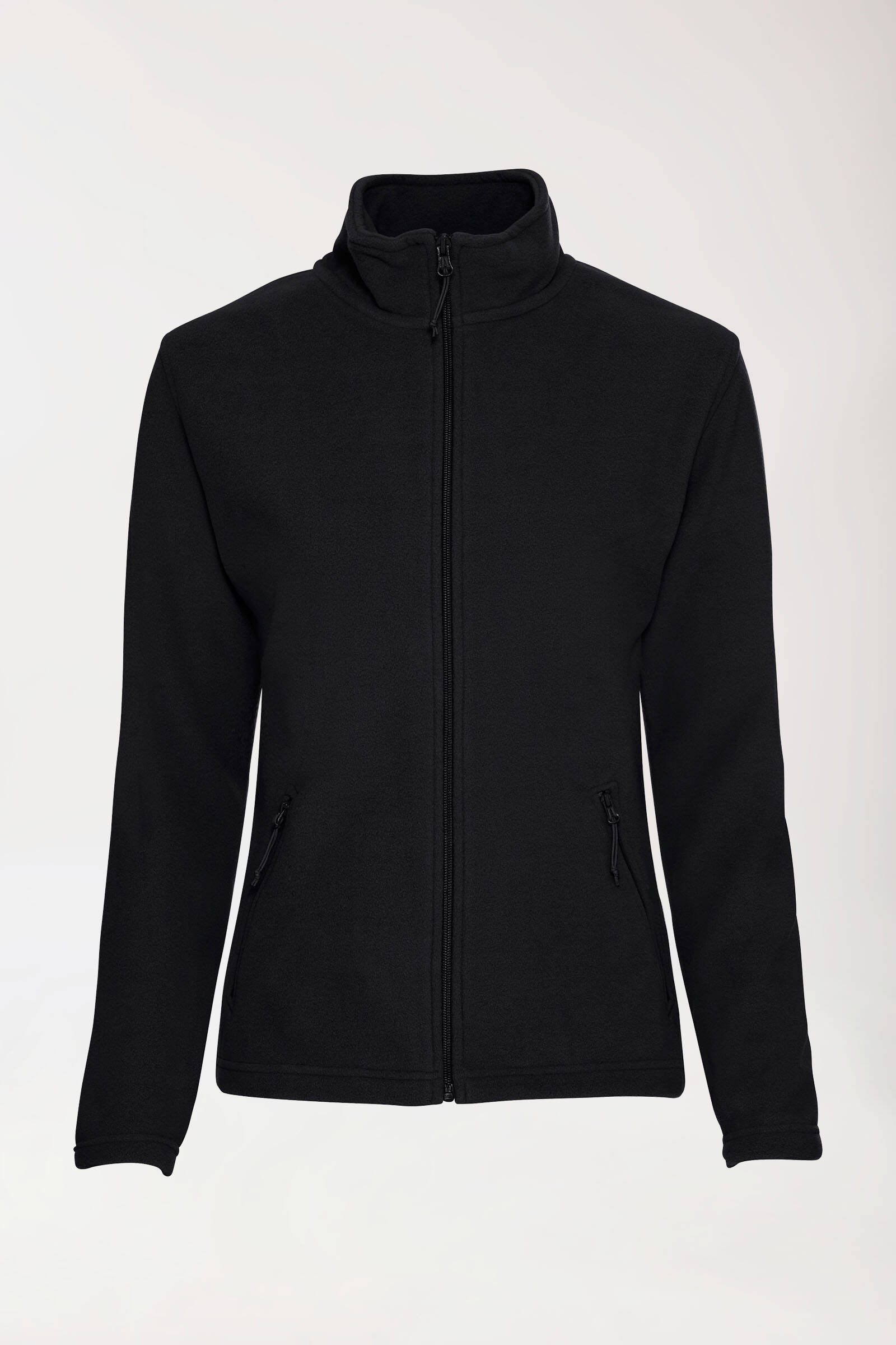 Fleecejacke Damen - Stehkragen, Schwarz