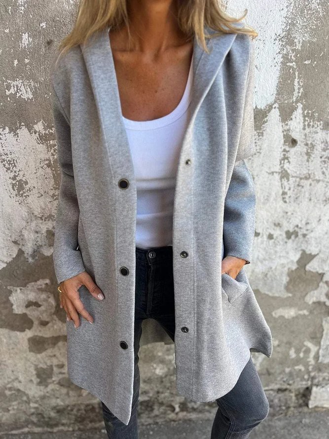 Damen Lässig Unifarben Frühling/Herbst Polyester Normal Wickeln Mittellang H-Linie Nein Kimonos