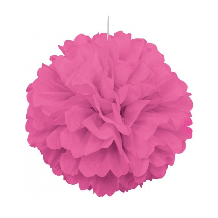 Fluffy Ball (PomPon), 1 Stück, hot pink