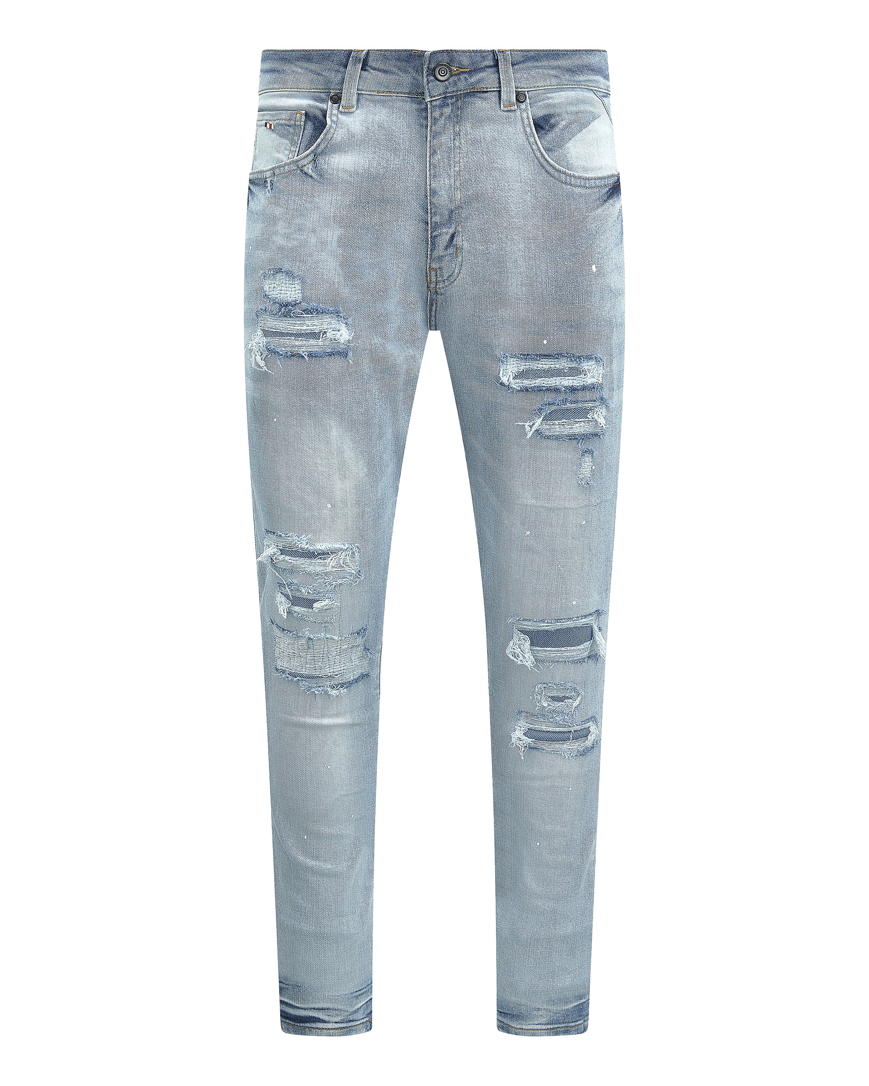 Magiri Paris Distressed Ripped Jeans in Light Blue - Light Blue / 30W