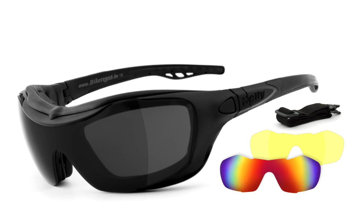 HELLY - No.1 Bikereyes | Motorradbrille, Motorrad-Sonnenbrille, Bikerbrille, winddicht, gepolstert | SEHSTÄRKE möglich | bandit 2