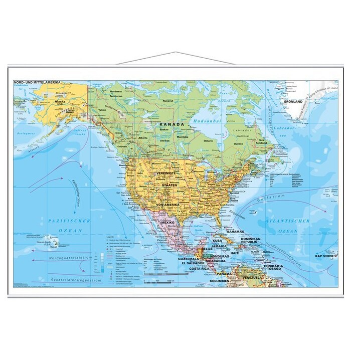 Stiefel Wandkarte Großformat Nord- und Mittelamerika politisch