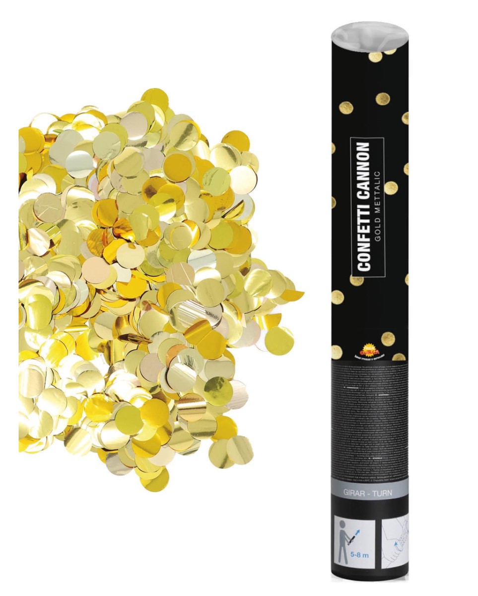 Goldene Konfetti Kanone