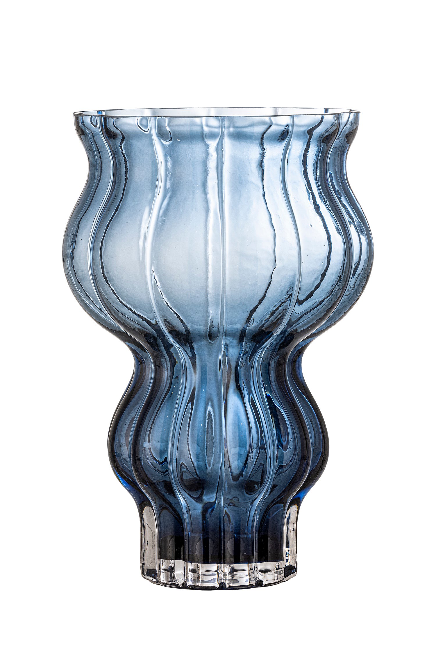 Bloomingville Vase Glas blau Zanna