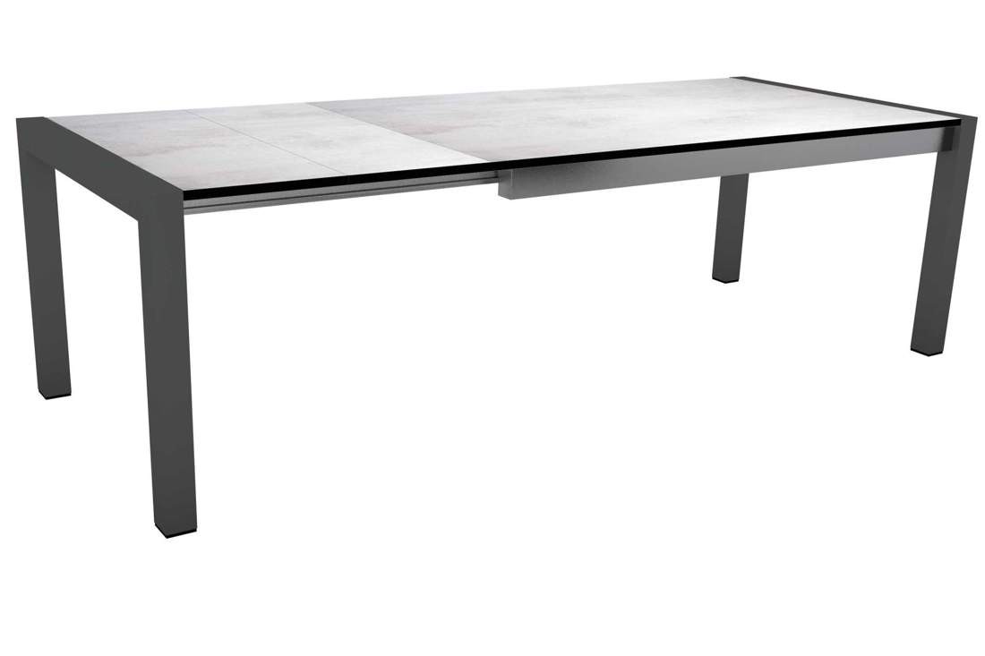 Stern Ausziehtisch 174/254x90 cm Aluminium - Silverstar Zement hell graphit