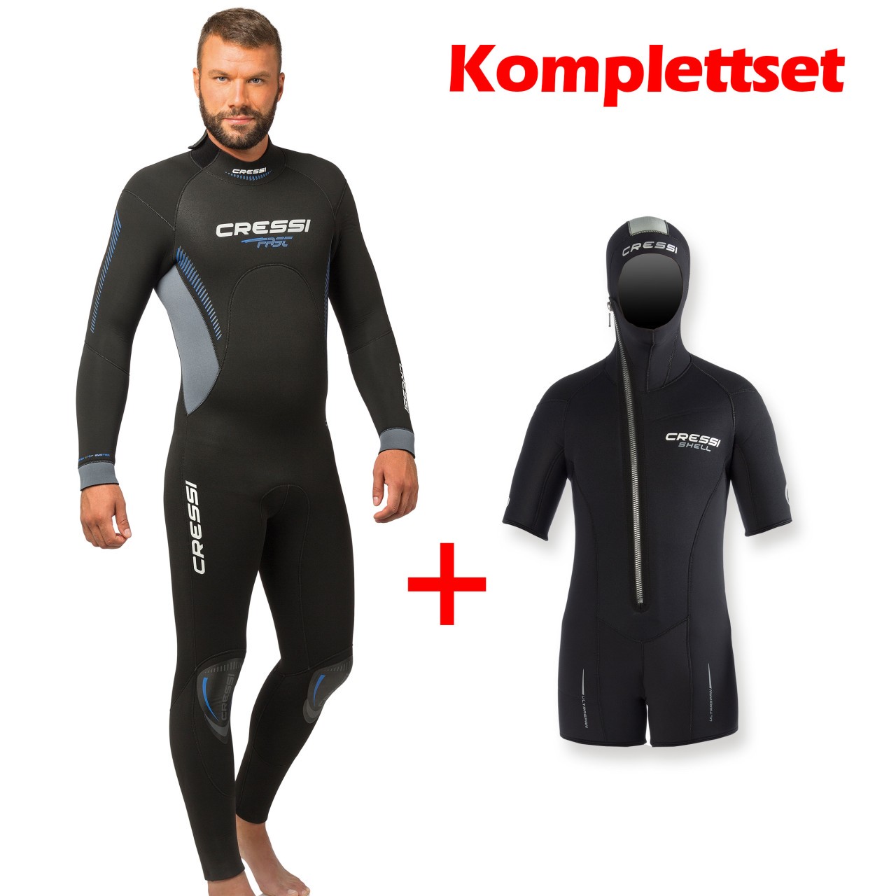 Cressi Fast 7.0 Sparset Herren mit Weste - warm und bequem 
