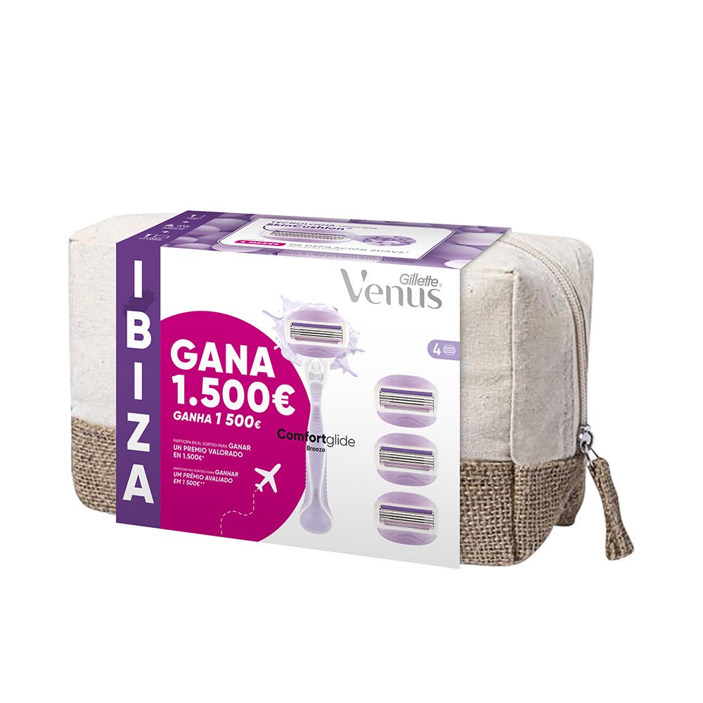 Gillette Venus Breeze Ibiza Toiletry Bag Rasierer + 4 Nachfüllpackungen