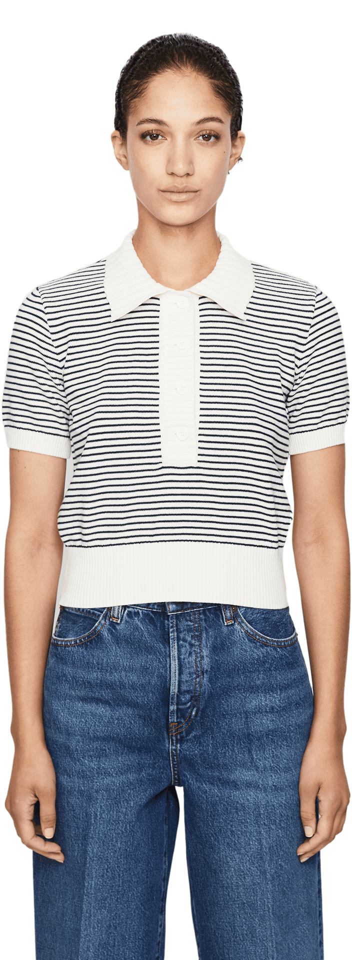 Gestreiftes Poloshirt 'The Graduate' Marineblau/Crème