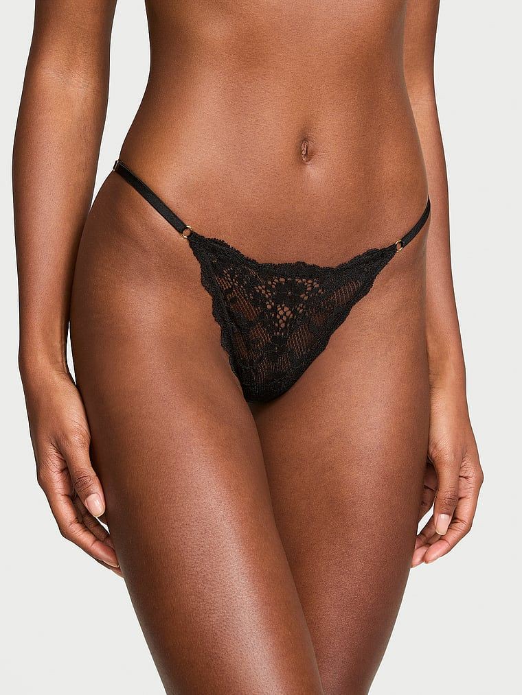 Dream Angels Stringi koronkowe z regulowanymi paskami Lace V-String