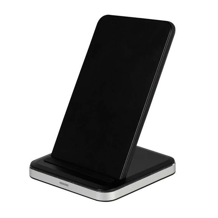 VIVANCO Wireless Fast Charger, Stand Alu, QI Induktions-Ladegerät 10W schwarz