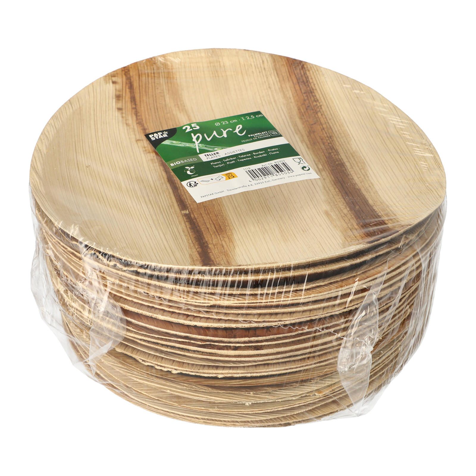 PAPSTAR pure Palmblatt-Teller 23 cm natur