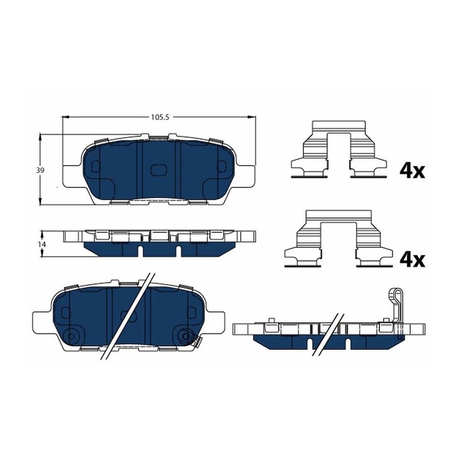 Kit de plaquettes de frein, frein à disque ELECTRIC BLUE GDB3508BTE TRW