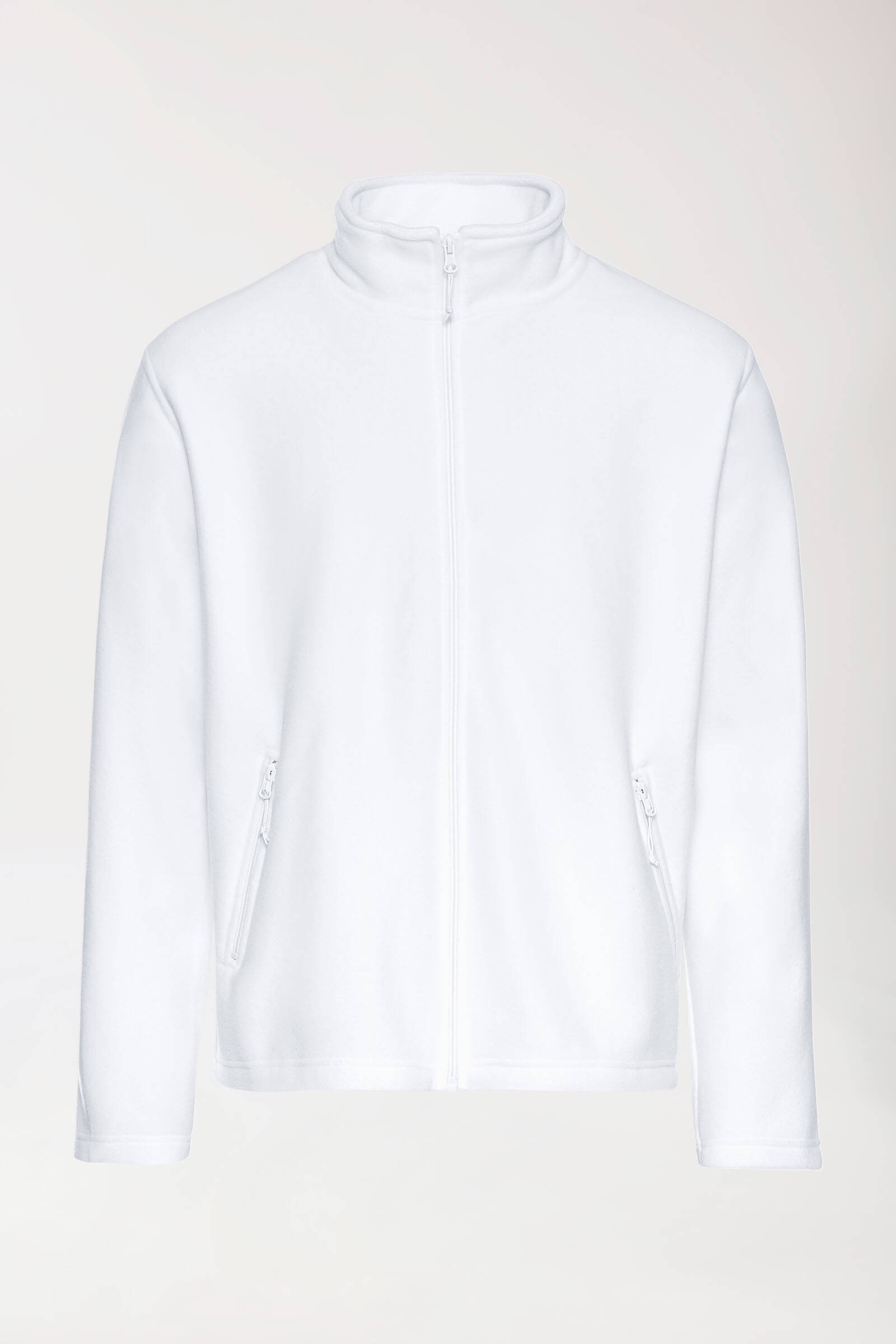 Fleecejacke Herren - Stehkragen, Weiß