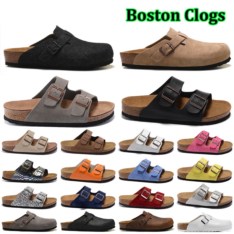 Sandales Boston en cuir huilé en cuir huilé Tire en daim liège Designer Boston Clog Men Femmes Sandales
