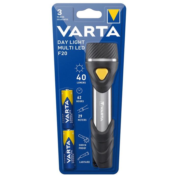 VARTA LED-Taschenlampe F20 inkl. Batterien schwarz