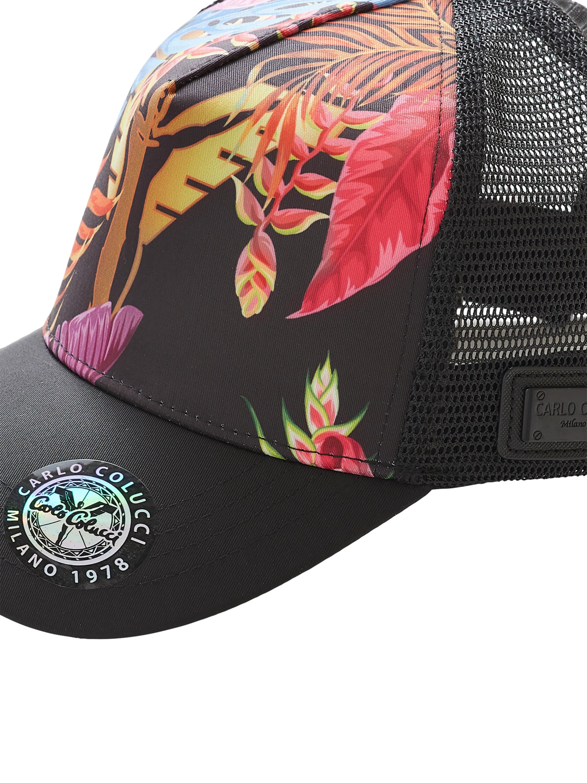 Carlo Colucci Truckercap -Tropical- - OS Schwarz / Mehrfarbig