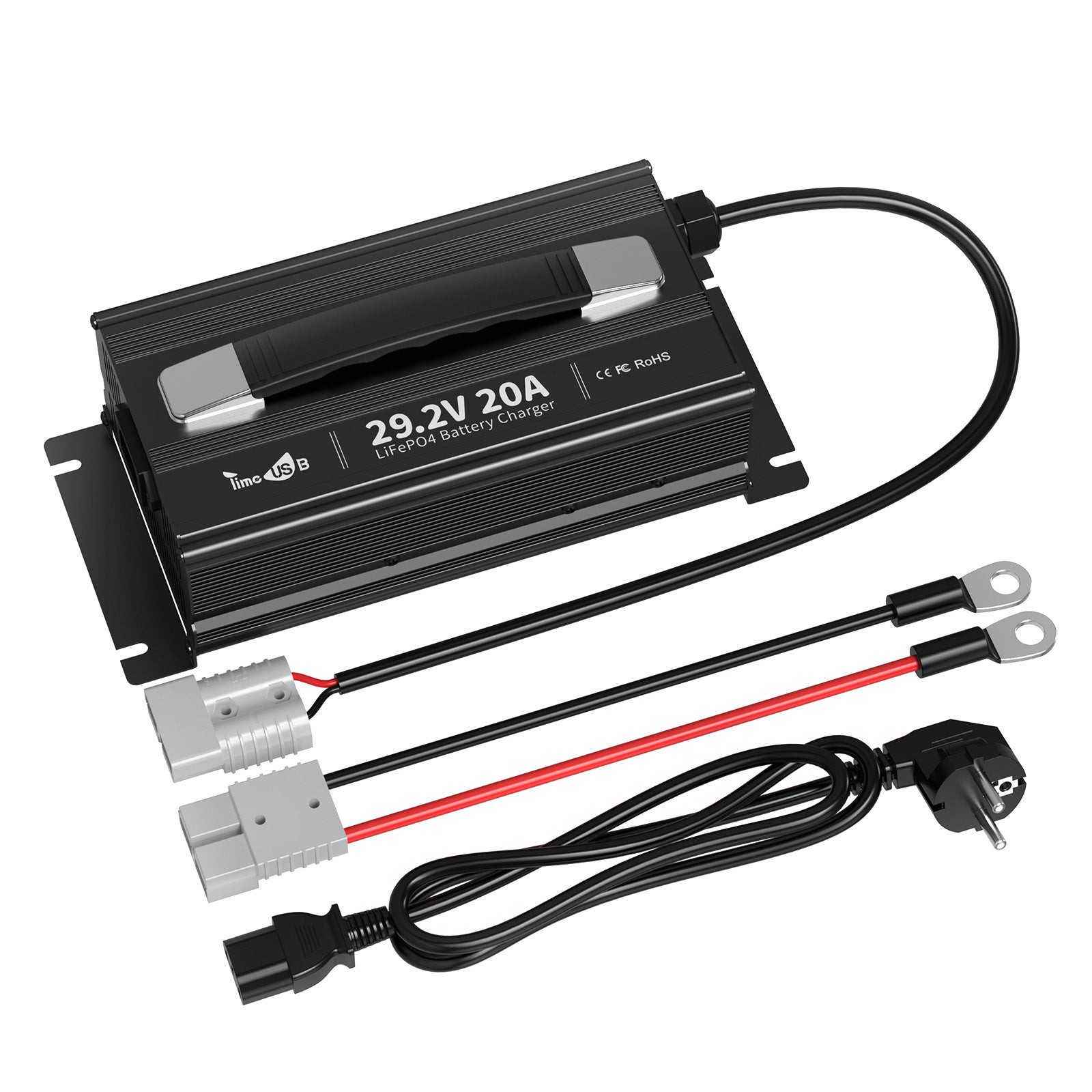 Timeusb LiFePO4 Ladegerät 29,2V 20A für 24 Volt Akku