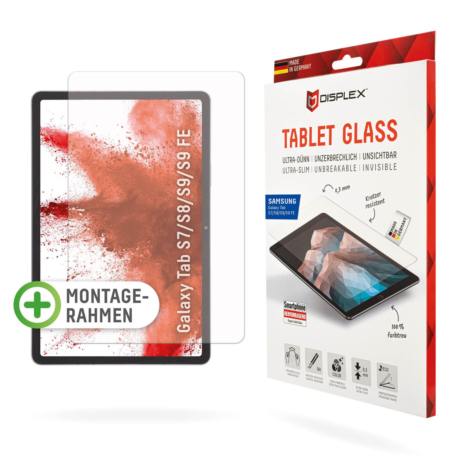 DISPLEX Tablet Glass für Galaxy Tab S7/S8/S/S9 FE/S10 FE/S10 Lite